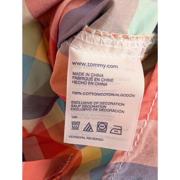Tommy Hilfiger Boys Plaid Button-Down Shirt XL Multicolor 100% Cotton - Picture 6 of 8